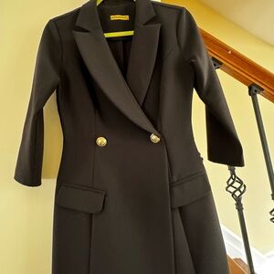 Sophisticated Black Women's Blazer with Gold Accents